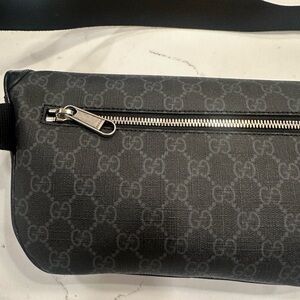 Gucci Gray Monogram Belt Bag